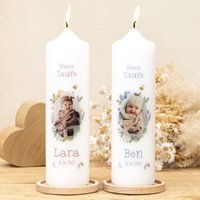 Taufkerze Mit Foto - Ben | Personalisierte Kerze Zur Taufe Junge Und Mädchen Erinnerung & Geschenk Foto-Kerze von Kerzenonkel
