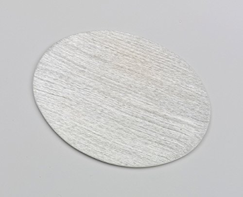 Kerzenteller Flachteller Oval Alu gebürstet Silber 13,5 x 10 cm ideal für Ovalkerzen, Ellipsenkerzen, Taufkerzen, Hochzeitskerzen, Trauerkerzen von Kerzenteller