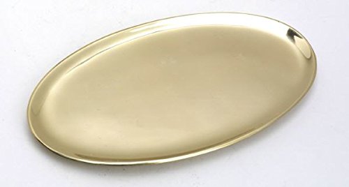 Kerzenteller, Dekoteller, Kerzenuntersetzer Ovalkerzen, oval 17x10 cm, Gold poliert, für Kerzen, Hochzeitskerzen, Taufkerzen von Kerzenteller