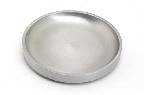 Kerzenteller, Dekoteller Alu Silber matt satiniert Ø 10 cm ideal für Kerzen, Taufkerzen, Hochzeitskerzen von Kerzenteller