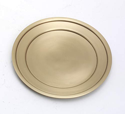Kerzenteller, Dekoteller Messing Gold matt satiniert (Innen Ø 7,5 cm, Außen 11 cm) von Kerzenteller