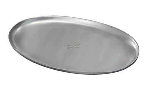 Kerzenteller, Dekoteller Oval Silber 10 x 17 cm von Kerzenteller