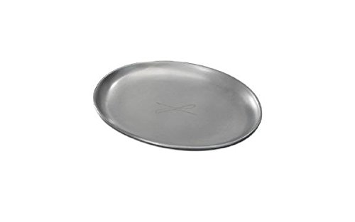 Kerzenteller, Dekoteller Oval Silber 7 x 9 cm von Kerzenteller