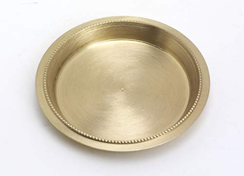 Kerzenteller, Dekoteller Perlrand Messing Gold matt Ø 11 cm Kerzenteller, Dekoteller Perlrand Messing Gold matt Ø 11 cm von Piattino
