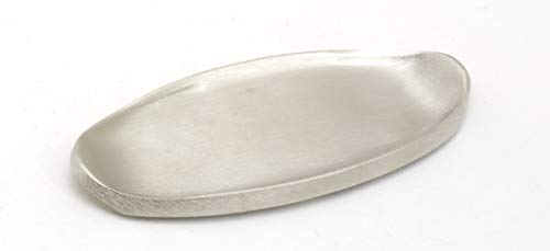 Kerzenteller, Dekoteller oval in Messing Silber (Innen 9 x 4 cm) für Ovalkerzen, Ellipsenkerzen von Kerzenteller