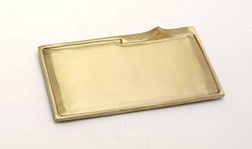 Kerzenteller, Dekoteller rechteckig Messing Gold matt satiniert (Innen 15,5 x 7 cm) von Kerzenteller