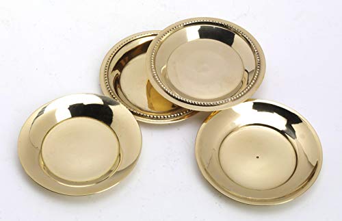 Kerzenteller 3er Set, Dekoteller Messing Gold (Innen Ø 5 cm, Außen 7 cm) von Kerzenteller