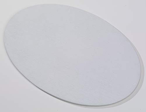 Kerzenteller Flachteller Oval Alu gebürstet Weiß 20,5 x 14 cm ideal für Ovalkerzen, Ellipsenkerzen, Taufkerzen, Hochzeitskerzen, Trauerkerzen von Kerzenteller
