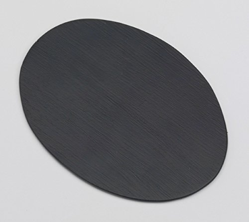 Kerzenteller Flachteller Oval Alu gebürstet schwarz 20,5 x 14 cm ideal für Ovalkerzen, Ellipsenkerzen, Taufkerzen, Hochzeitskerzen, Trauerkerzen von Kerzenteller