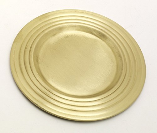 Kerzenteller Messing Gold matt (Innen Ø 9 cm, Außen Ø 15 cm) von Kerzenteller