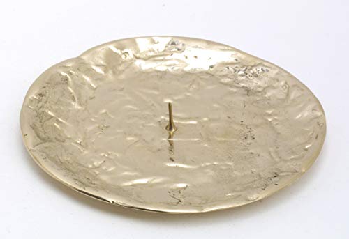 Kerzenteller Messing Gold mit Dorn Ø 12,5 cm ideal für Kerzen von Kerzenteller