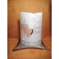 Hochzeitskerze Perlmutt Modern Elegant 559 von KerzenundGeschenke