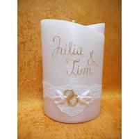 Hochzeitskerze Vintage Elegant Mit Tauben 0018 von KerzenundGeschenke
