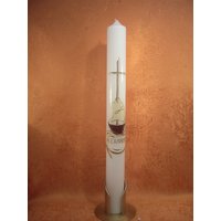 Taufkerze - Kommunionkerze Boot Braun Creme Modern 5210 von KerzenundGeschenke
