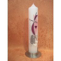Taufkerze - Kommunionkerze Guter Hirte Mit Herz Jesus 5244 von KerzenundGeschenke