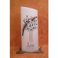 Taufkerze - Kommunionkerze Lebensbaum Mit Regenbogen 1380 von KerzenundGeschenke