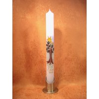 Taufkerze - Kommunionkerze Lebensbaum Mit Sonne 5205 von KerzenundGeschenke