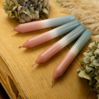 4Er Set Getauchte Stabkerzen | Eukalyptus 17 cm Dip Dye Glückskerze Bunt Geschenkidee von Kerzenwerkstatt