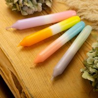 4Er Set Getauchte Stabkerzen | Pastell 17 cm Dip Dye Glückskerze Bunt Geschenkidee von Kerzenwerkstatt