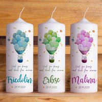 Heißluftballon Trauerkerze Sternenkind | 15 - 30 cm Höhe Personalisierte Kerze Gedenkkerze Heißluftballon Trauerkerze Sternenkind | 15 - 30 cm Höhe Personalisierte Kerze Gedenkkerze von Kerzenwerkstatt