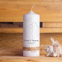 Hochzeitskerze | Pinguin 15 - 30 cm Höhe Trauung Personalisierte Kerze Hochzeitsgeschenk Personalisiert Traukerze von Kerzenwerkstatt