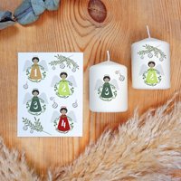 Kerzentattoos Adventsengel | Kerzenfolie Bastelset Für Kerzen Thema Advent Adventskerzen Geschenk Basteln Sprüche Kerzensticker von Kerzenwerkstatt