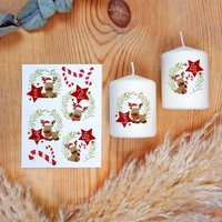 Kerzentattoos Adventsrentier | Kerzenfolie Bastelset Für Kerzen Thema Advent Adventskerzen Geschenk Sprüche Kerzensticker von Kerzenwerkstatt