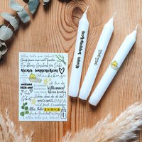 Kerzentattoos Geburt Ei | Kerzenfolie Bastelset Für Kerzen Thema Baby Geschenk Basteln Sprüche Kerzensticker von Kerzenwerkstatt