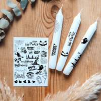 Kerzentattoos Halloween Monochrom | Kerzenfolie Bastelset Für Kerzen Herbst Geschenk Basteln Kerzensticker Kerzentattoos Halloween Monochrom | Kerzenfolie Bastelset Für Kerzen Herbst Geschenk Basteln Kerzensticker von Kerzenwerkstatt
