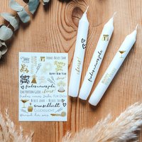 Kerzentattoos Silvester Gold | Kerzenfolie Bastelset Für Kerzen Neujahr Geschenk Basteln Kerzensticker von Kerzenwerkstatt