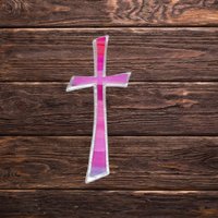 Wachsdekor Kreuz Rosa/Silber | Kerzen Verzieren Gestalten Wachs Wachsplatten Taufe Hochzeit von Kerzenwerkstatt
