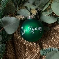 Weihnachtskugel Mit Namen Geschwungen ∅ 6cm | Wunschmotiv Personalisiertes Geschenk Weihnachtsbaum Tannenbaumkugel Christbaumkugel von Kerzenwerkstatt