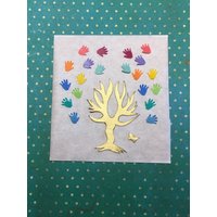 Wachs-Baum 8x6cm Gold Matt Mit Händen Mini Bunt Als Blätter Wachs-Baum 8x6cm Gold Matt Mit Händen Mini Bunt Als Blätter von KerzenzauberShop