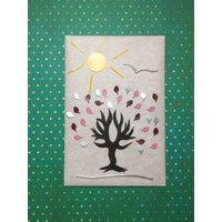 Wachs-Baum Dunkelbraun Mit Blättern Altrosa, Brombeer, Silber Spiegel Matt Jeweils 10 Stk von KerzenzauberShop