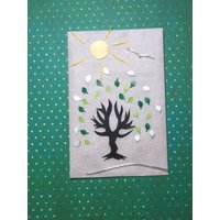 Wachs-Baum Dunkelbraun Mit Blättern Hellgrün, Dunkelgrün, Silber Spiegel Matt Jeweils 10 Stk von KerzenzauberShop