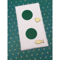 Wachs-Kreise 2cm Dunkelgrün Fisch, Herz Gold Matt Set von KerzenzauberShop