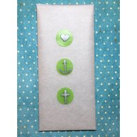 Wachs-Kreise 2cm Grüntöne | Hellgrün, Silber Matt Anker, Kreuz, Herz Set von KerzenzauberShop