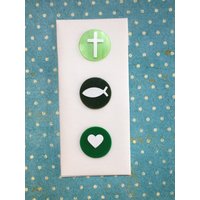 Wachs-Kreise 2cm Grüntöne | Hellgrün, Tannengrün, Dunkelgrün, Fisch, Kreuz, Herz Weiß Set von KerzenzauberShop