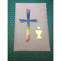 Wachs-Kreuz 5, 5cm Breit Und 10, 5cm Hoch, Regenbogen Mit Goldrand Kelch Wachs-Kreuz 5, 5cm Breit Und 10, 5cm Hoch, Regenbogen Mit Goldrand Kelch von KerzenzauberShop