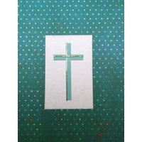 Wachs-Kreuz 8cm Pastellgrün Mit Goldstreifen Farbwunsch Wachs-Kreuz 8cm Pastellgrün Mit Goldstreifen Farbwunsch von KerzenzauberShop