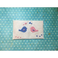 Wachsmotiv Vogelpaar 2, 5x1, 5cm Lavendel Mit Rosa Flügel Und + Jeweils Miniherzen von KerzenzauberShop