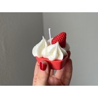 Herz Kerze - Dessert Cupcake Geschenk Vegane Soja Geburtstags von Kerzly