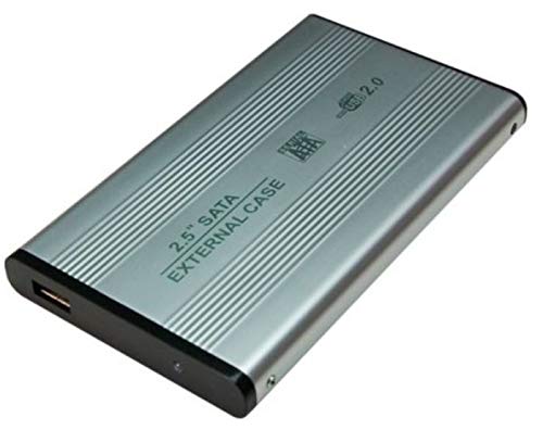 KesCom Externe USB Festplattengehäuse aus Metall 2,5" (6,35cm) USB 2.0 SATA in Silber von KesCom