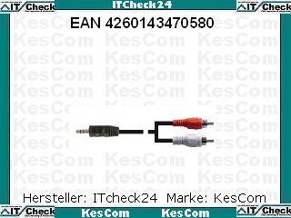 ITC12000 10m Multi Media Kabel Stereo 3,5 mm Klinke auf 2X Cinch von KesCom