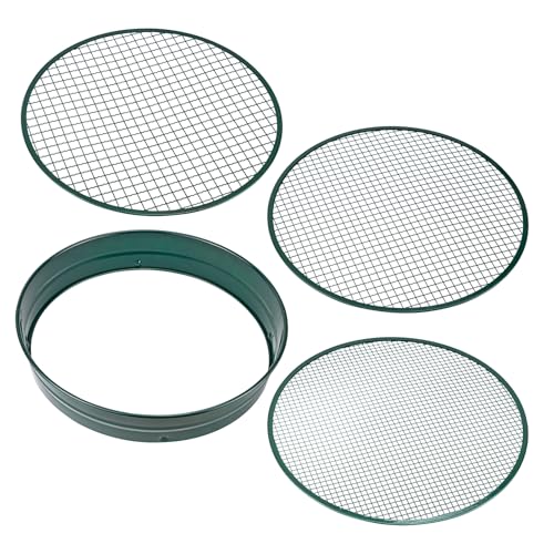 KesTek Gartensieb Metall 3in1 KTGS2 - Robustes Metallrandsieb & Durchwurfsieb für Erde, Kompost & Kies, vielseitig einsetzbar von KesTek PROFESSIONAL