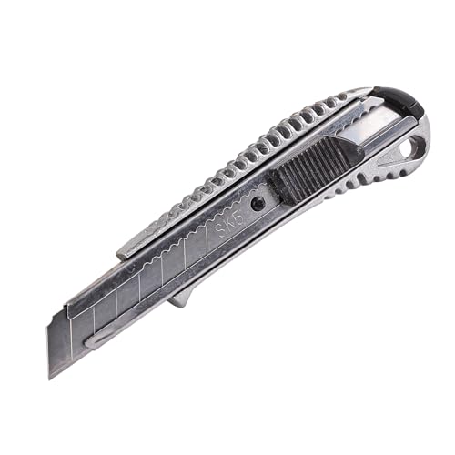 Kestek Alu Cuttermesser/Teppichmesser 18 mm mit SK5 Silberklinge - Präzise, ergonomisch, langlebig, sicherer Klingenwechsel, rutschfester Griff für exakte Schnitte Kestek Alu Cuttermesser/Teppichmesser 18 mm mit SK5 Silberklinge - Präzise, ergonomisch, langlebig, sicherer Klingenwechsel, rutschfester Griff für exakte Schnitte von KesTek PROFESSIONAL
