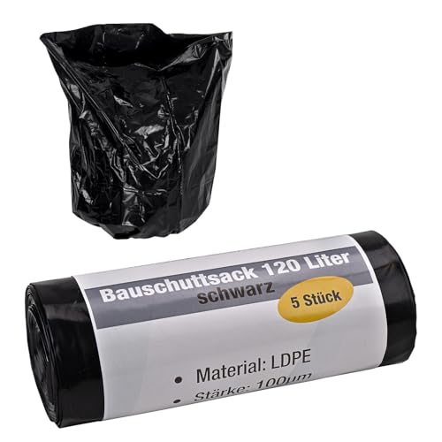 Kestek Bauschuttsack 120 Ltr. schwarz 5 Stück 100µm von KesTek PROFESSIONAL