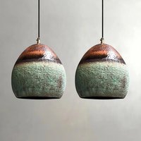 2Er-Set Pendelleuchten Aus Oxidiertem Kupfer - Rustikale Gehämmerte Kuppellampe Für Die Kücheninsel 2Er-Set Pendelleuchten Aus Oxidiertem Kupfer - Rustikale Gehämmerte Kuppellampe Für Die Kücheninsel von KeshBazzar