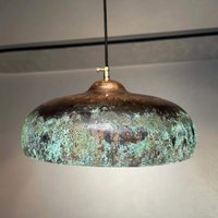 Grüne Patina Dome Pendelleuchte - Oxidierte Kupfer Hängelampe Für Kücheninsel Grüne Patina Dome Pendelleuchte - Oxidierte Kupfer Hängelampe Für Kücheninsel von KeshBazzar