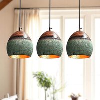 Set Mit 3 Kitchen Island Pendelleuchten - Deckenlampen Aus Oxidiertem Patina-Kupfer Set Mit 3 Kitchen Island Pendelleuchten - Deckenlampen Aus Oxidiertem Patina-Kupfer von KeshBazzar